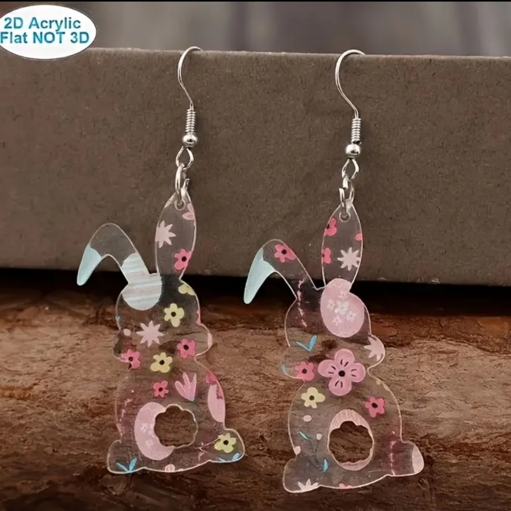 Floral Bunny Earrings